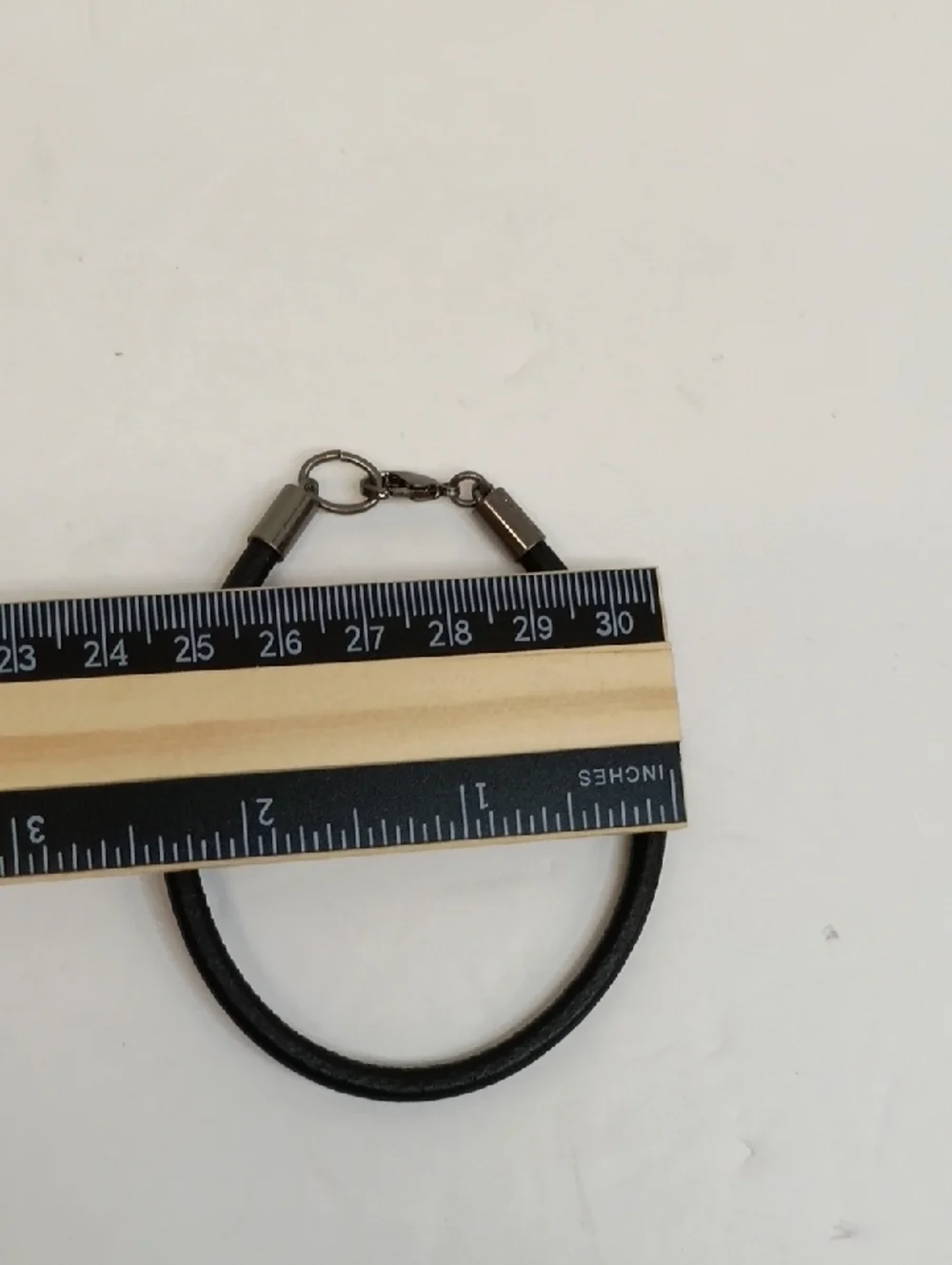 DKNY Black Leather Bracelet Silver Tone Clasp Men’s Minimalist